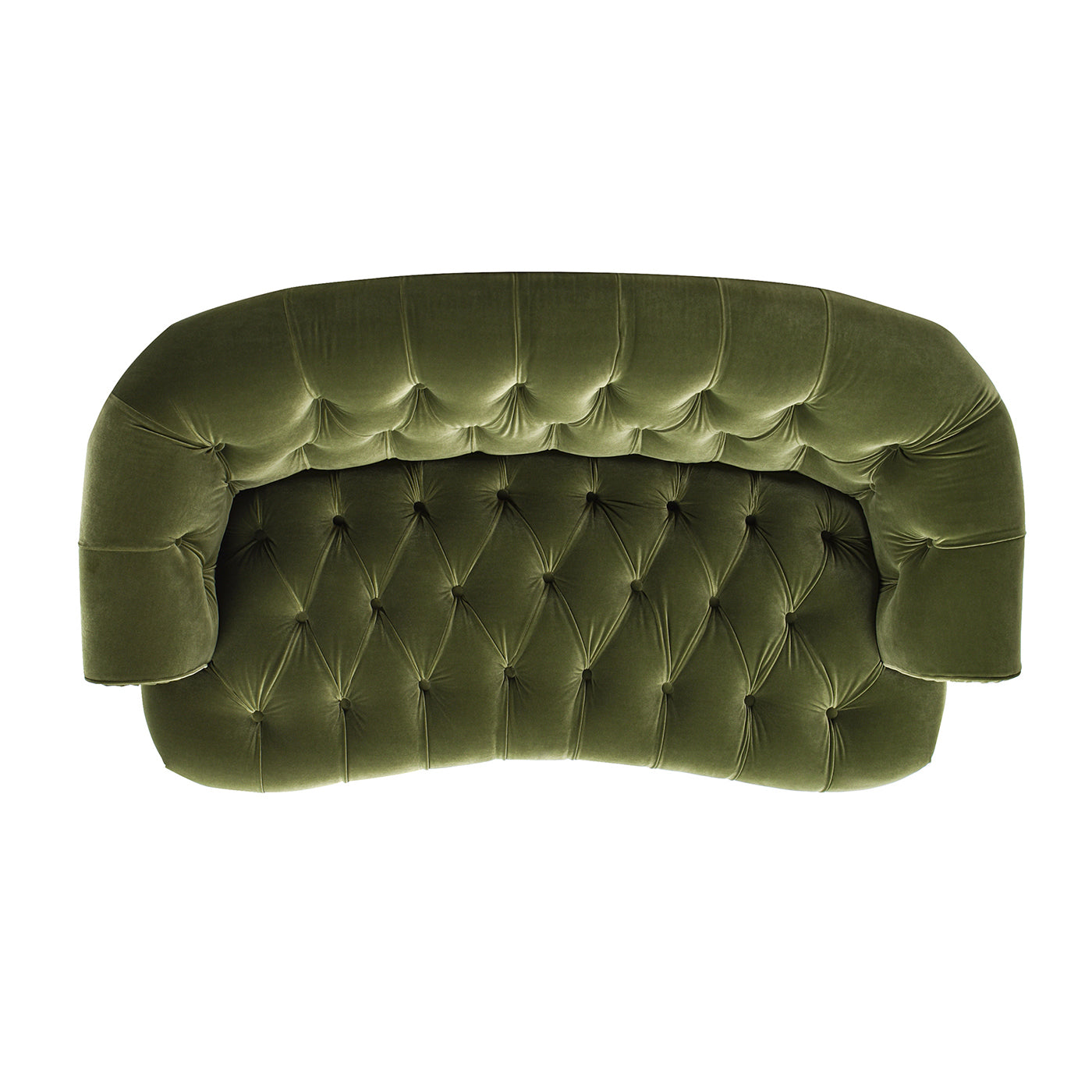 La Rosa Victorian Chesterfield Loveseat, Olive Green Performance Velvet