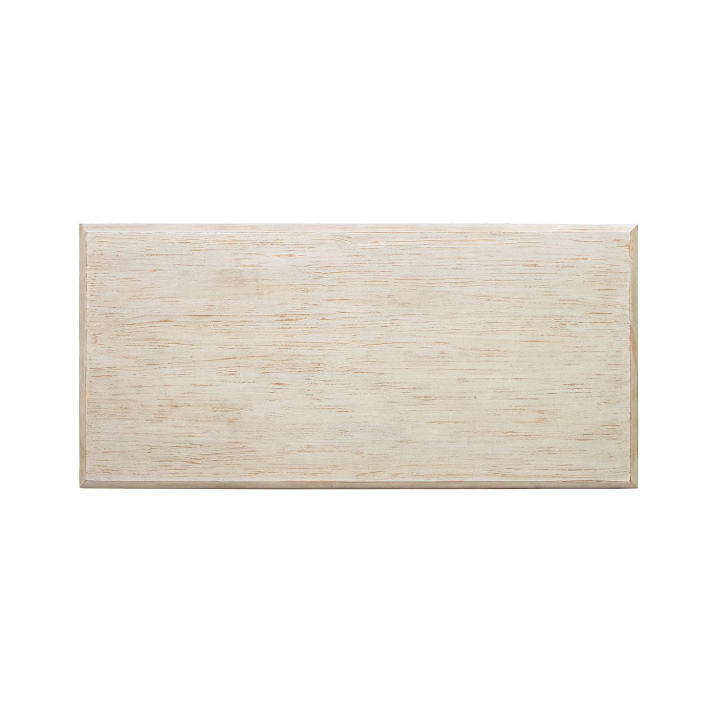 Veda 55' Reclaimed Wood Stacked Geometric Waterfall Coffee Table, Whitewashed Natural Reclaimed Pine Wood