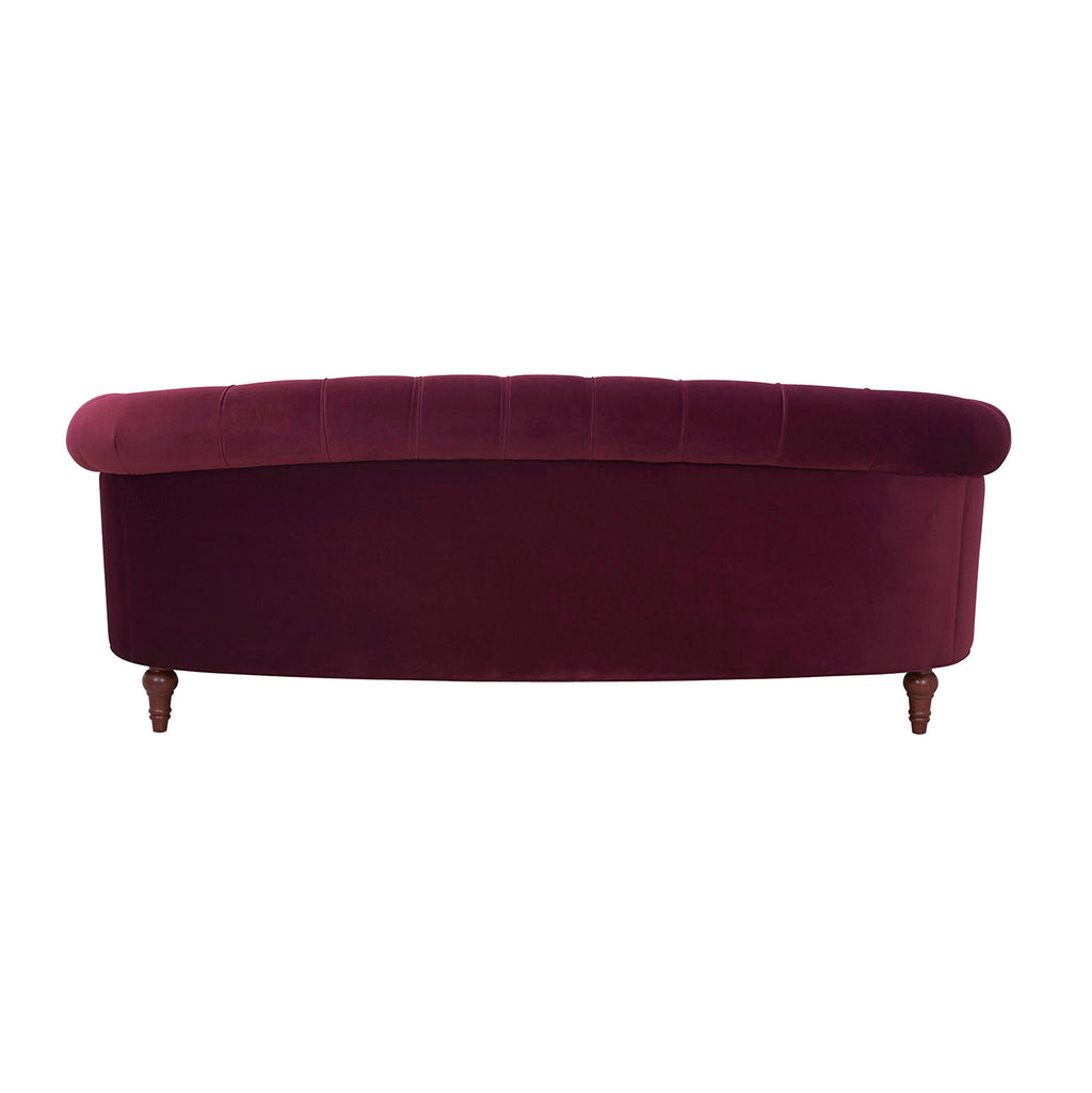 La Rosa Victorian Chesterfield Tufted Sofa, Burgundy Velvet
