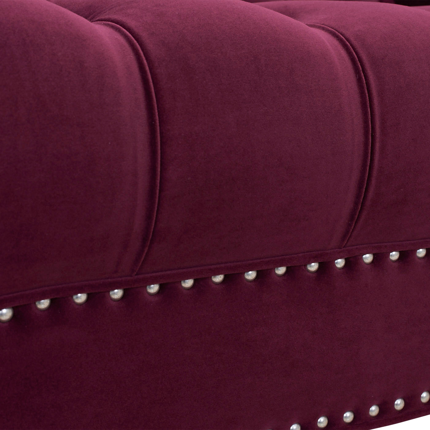 La Rosa Victorian Chesterfield Tufted Sofa, Burgundy Velvet