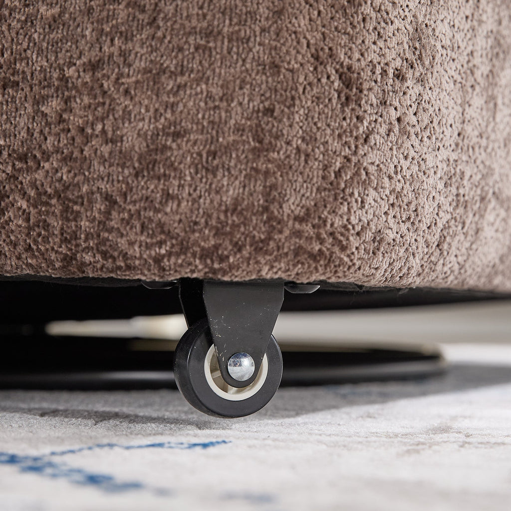 46.1" W Upholstered Oversized Swivel Accent Chair with Ottoman