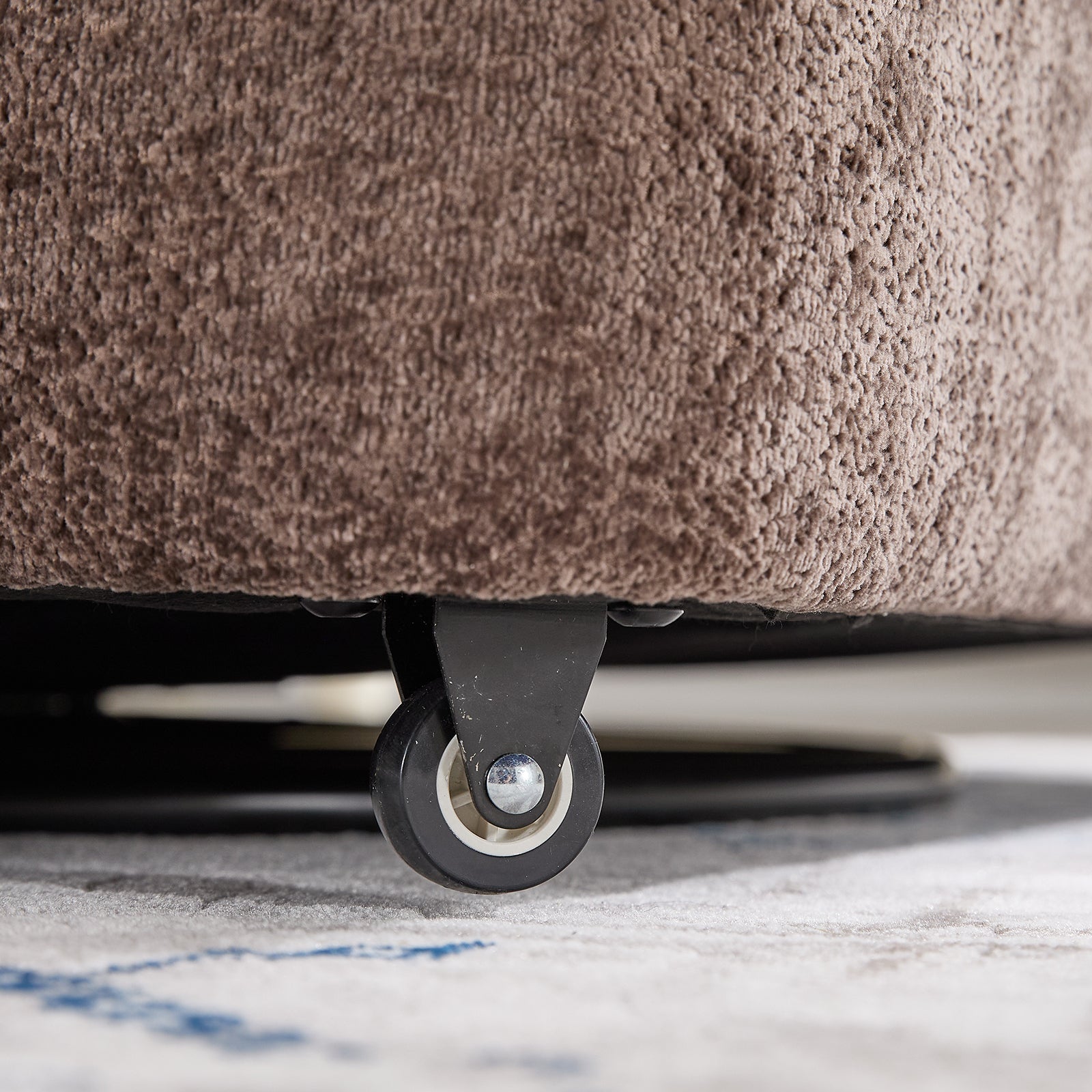 46.1" W Upholstered Oversized Swivel Accent Chair with Ottoman