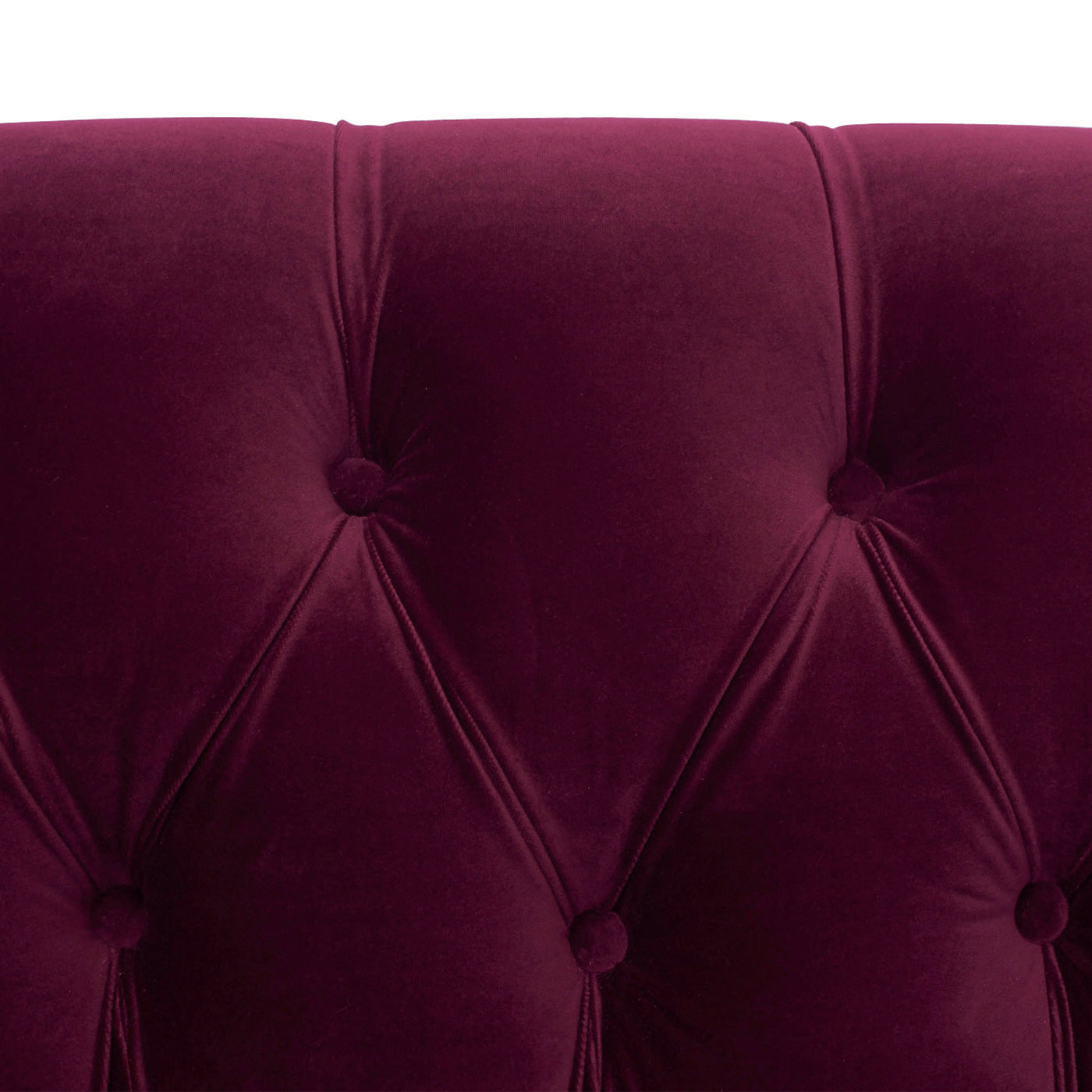 La Rosa Victorian Chesterfield Tufted Sofa, Burgundy Velvet