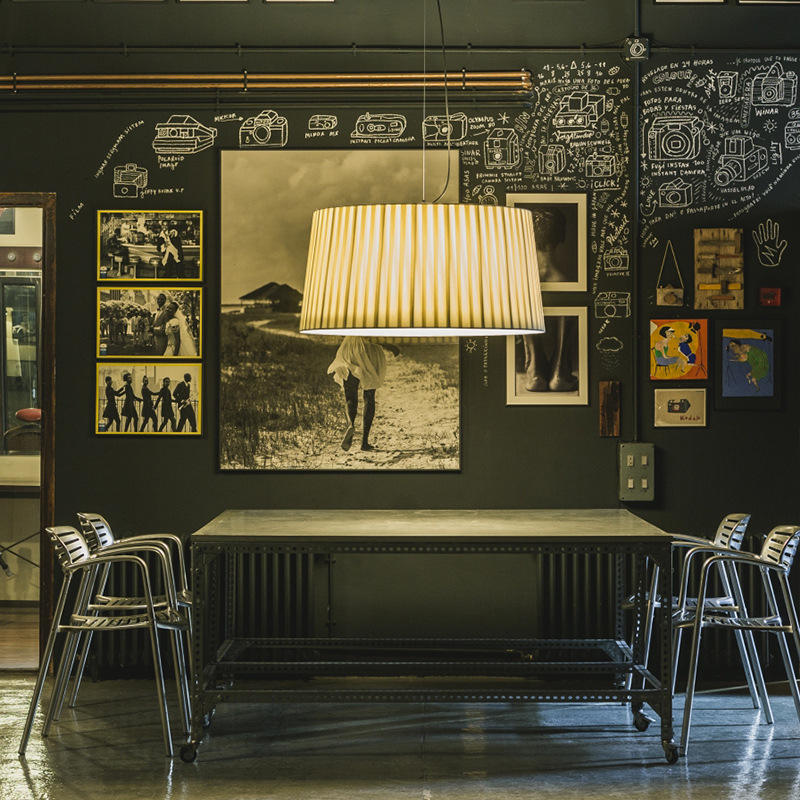 19 Silk Drum Pendant Light 3-Light E26 Brass Bronze Fixture