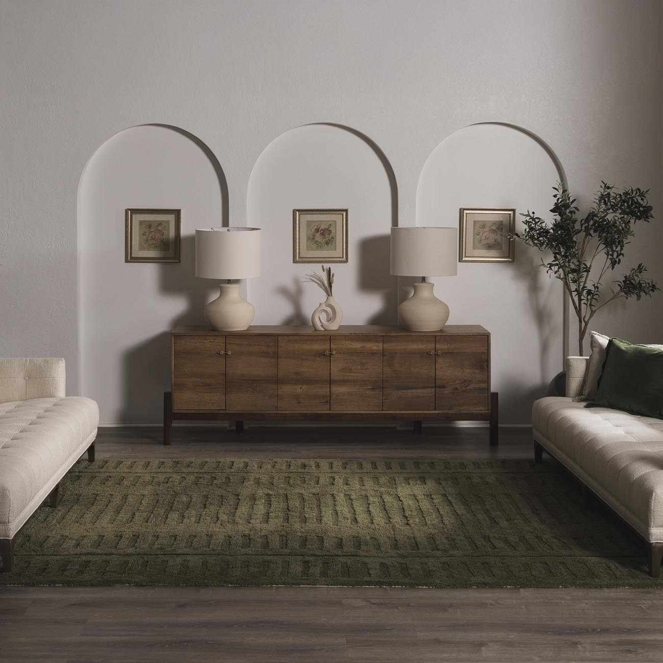 Washable Wool Rug - Green - Clearance