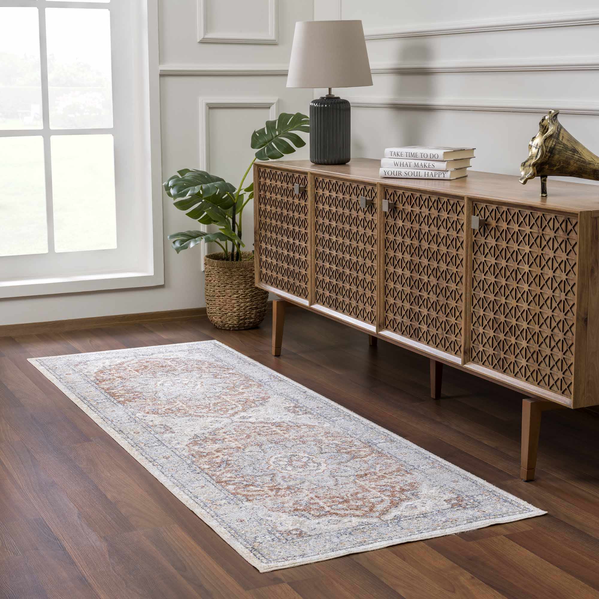 Emke Flat Pile Washable Rug - Clearance