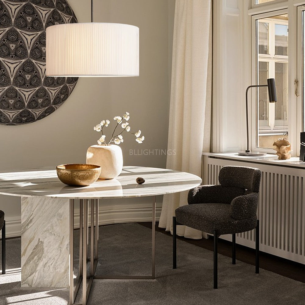 19 Silk Drum Pendant Light 3-Light E26 Brass Bronze Fixture