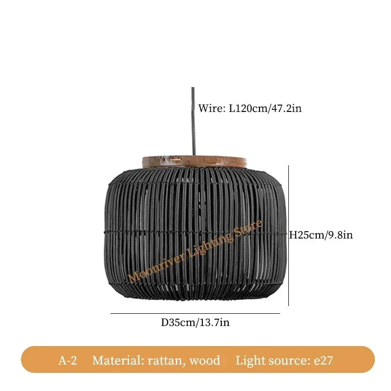 Rattan Teahouse Pendant Light