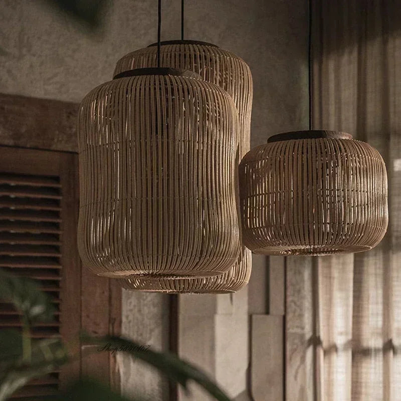 Rattan Teahouse Pendant Light
