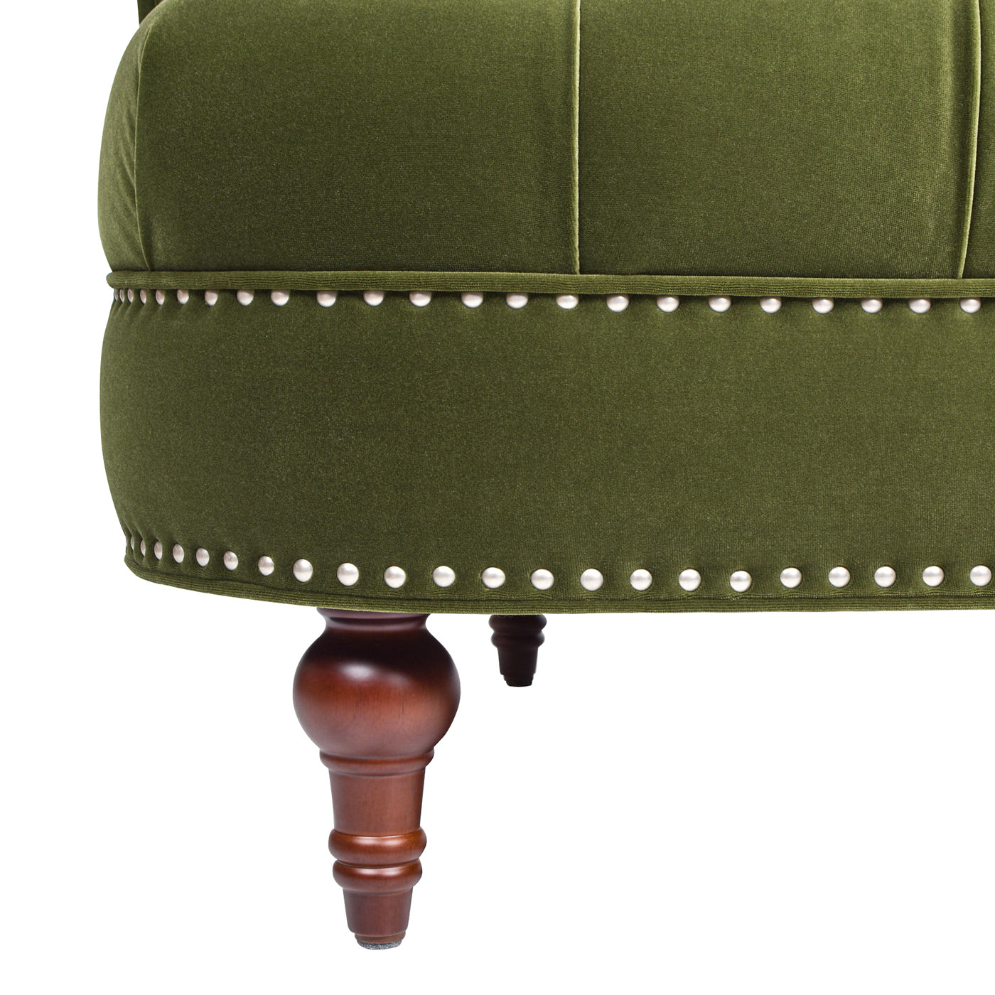 La Rosa Victorian Chesterfield Loveseat, Olive Green Performance Velvet