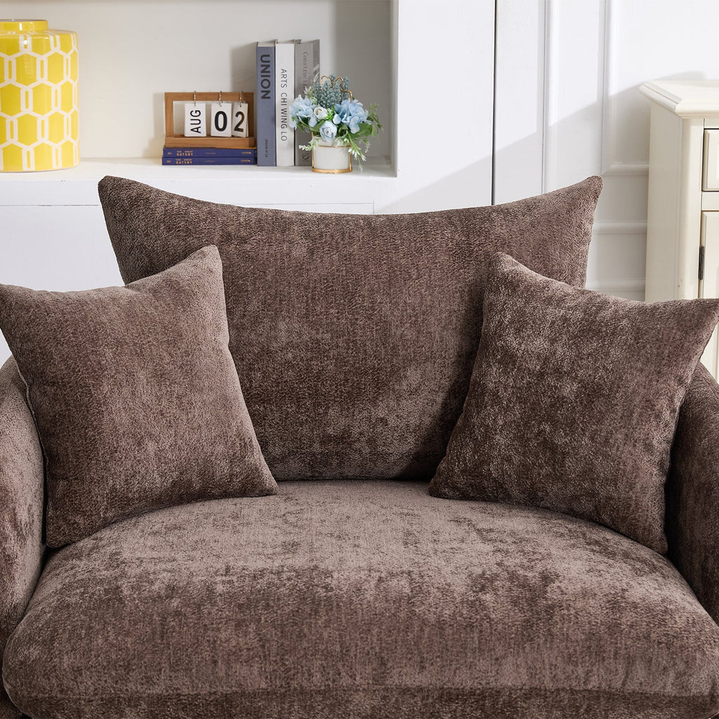 46.1" W Upholstered Oversized Swivel Accent Chair with Ottoman