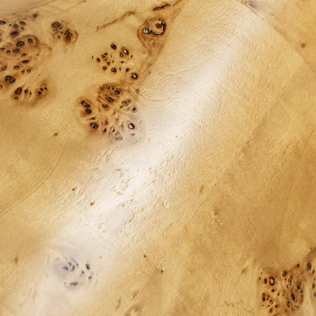 Nebula 29.5' Burl Accent Pillar Side Table, Warm Natural Brown Burl Wood