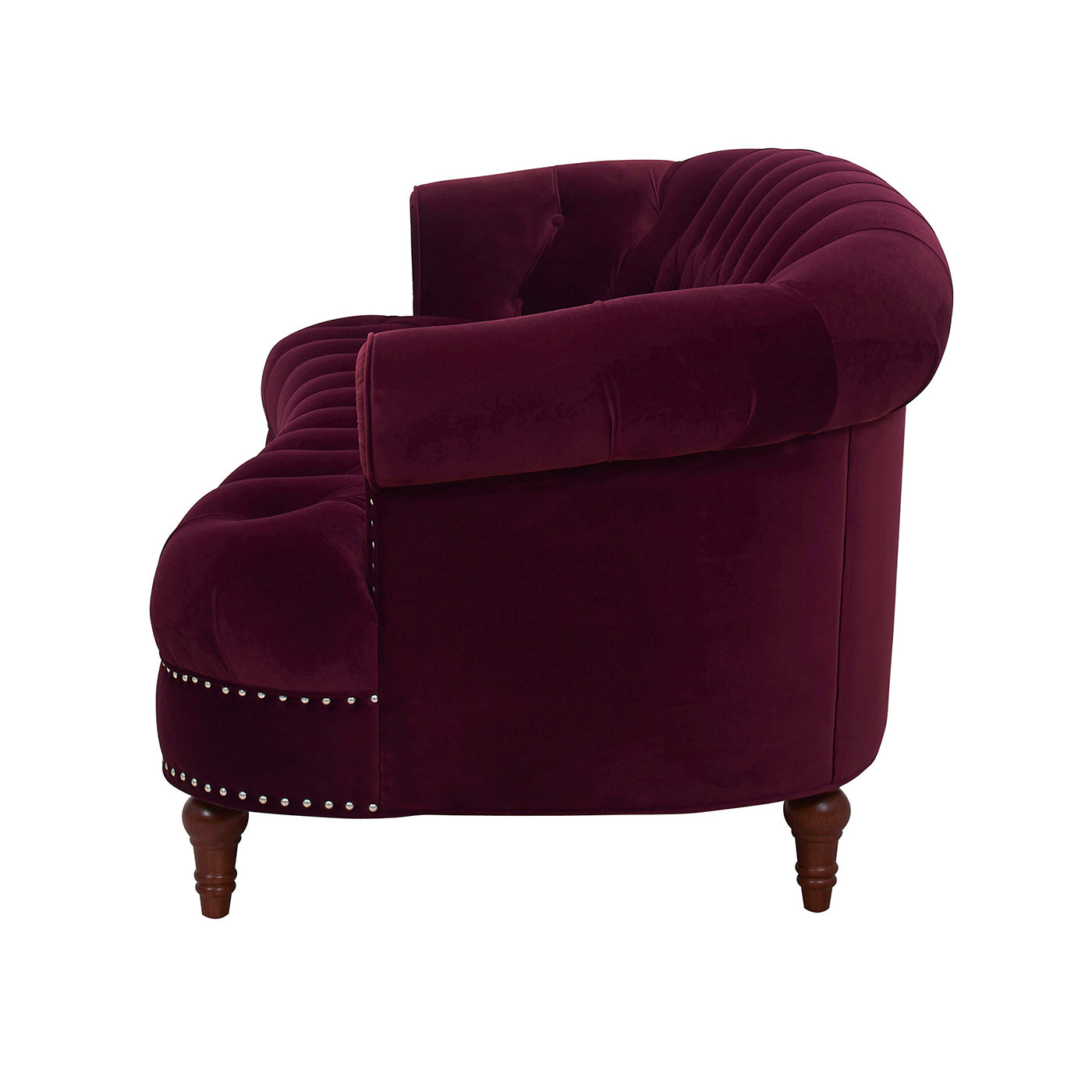 La Rosa Victorian Chesterfield Tufted Sofa, Burgundy Velvet